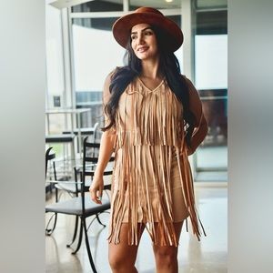 Suede fringe dress